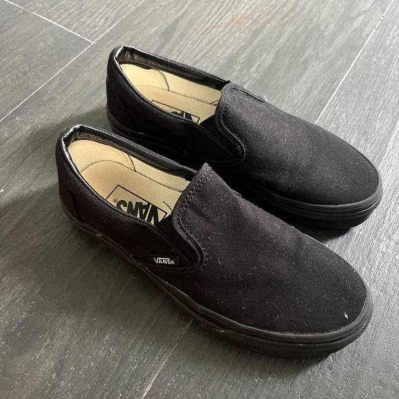 Vans Classic Black Canvas Slip-Ons - Picture 2 of 7
